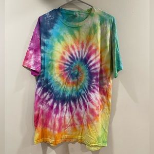 rainbow tie-dye t-shirt, men’s XL